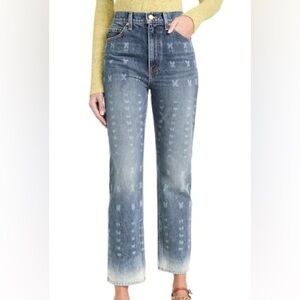 Ulla Johnson Light Blue Patterned Wide-Leg Jeans